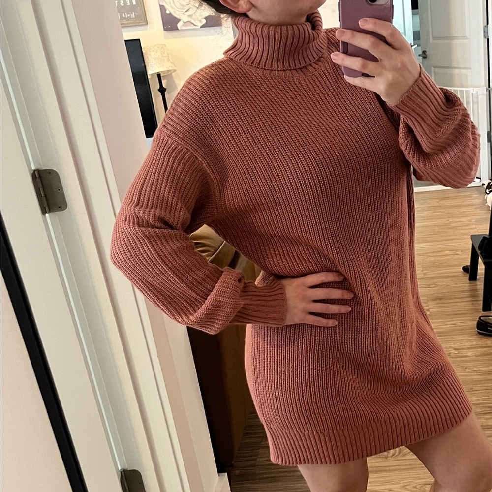 Mauve Pink Sweater Dress